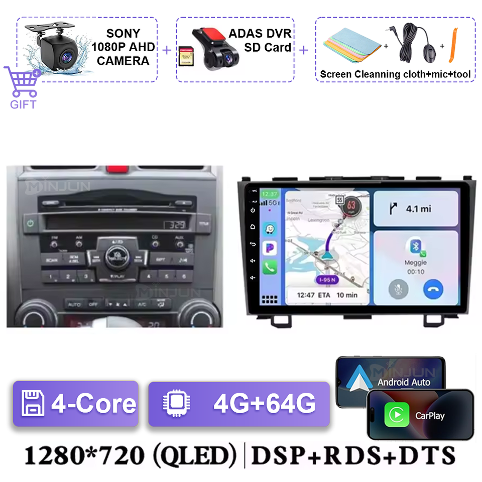 

Автомобильный радиоприемник Android 14 для Honda CR-V 3 RE CRV 2006 2007 2008-2012 CarPlay Auto 4G + WIFI Qualcomm Автомобильный мультимедийный GPS Autorad