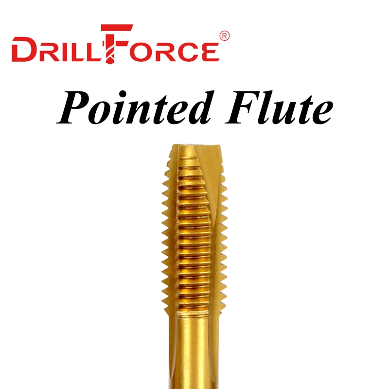 

Drillforce кобальтовые фрезы, спиральные заостренные флейты, метрические M2-M30, станок с титановым покрытием для нержавеющей стали