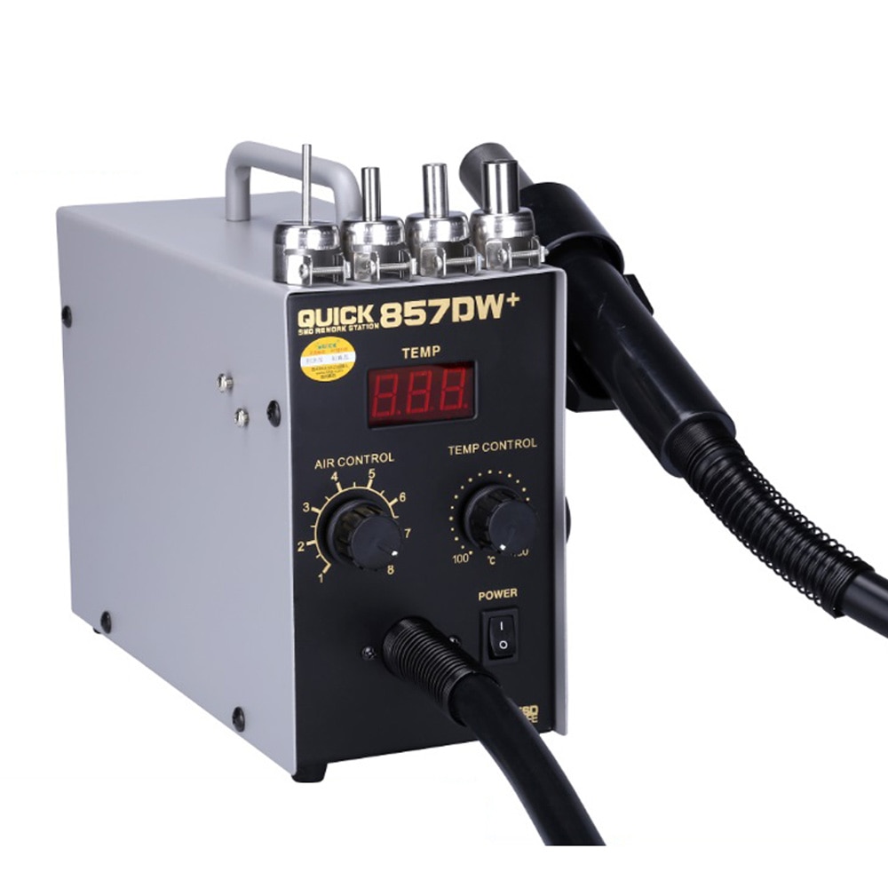

QUICK 857DW + паяльная станция для распайки термофена 580 Вт BGA SMD паяльная станция для обслуживания горячего воздуха паяльная станция сварка