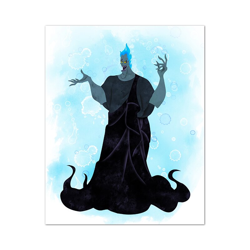 

Hercules акварельная картина Megara Hades плакат для детской Настенный декор, цитата Hercules черная белая холст печать для детской комнаты художественный Декор