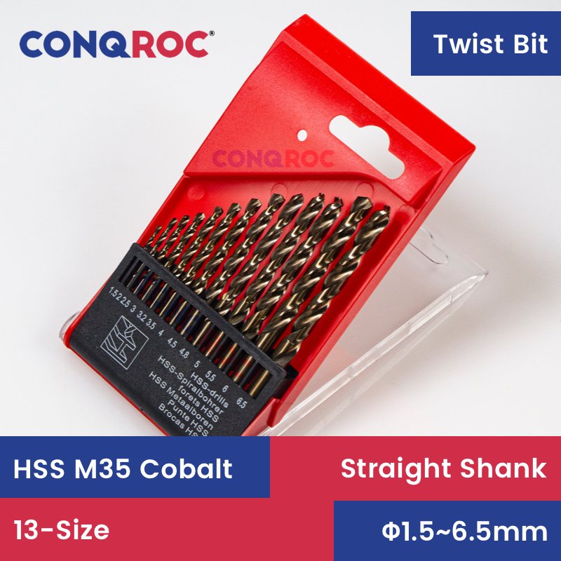 

CONQROC Спиральные сверла HSS-M35-Cobalt 13 шт.