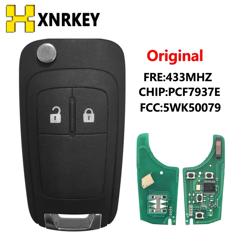 

XNRKEY Aftermarket оригинальный 2-кнопочный откидной дистанционный ключ 433 МГц для Opel Astra J и Insignia с PCF7937E (5WK50079)