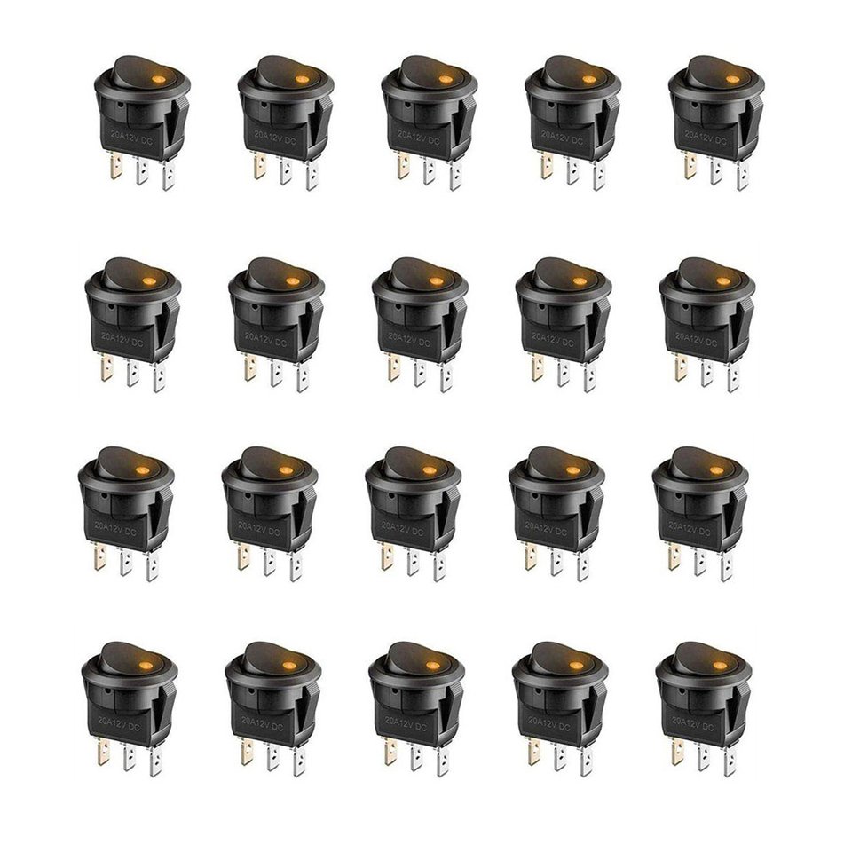 

Круглый ползунковый переключатель CRIMP 12В 20А 4 цвета