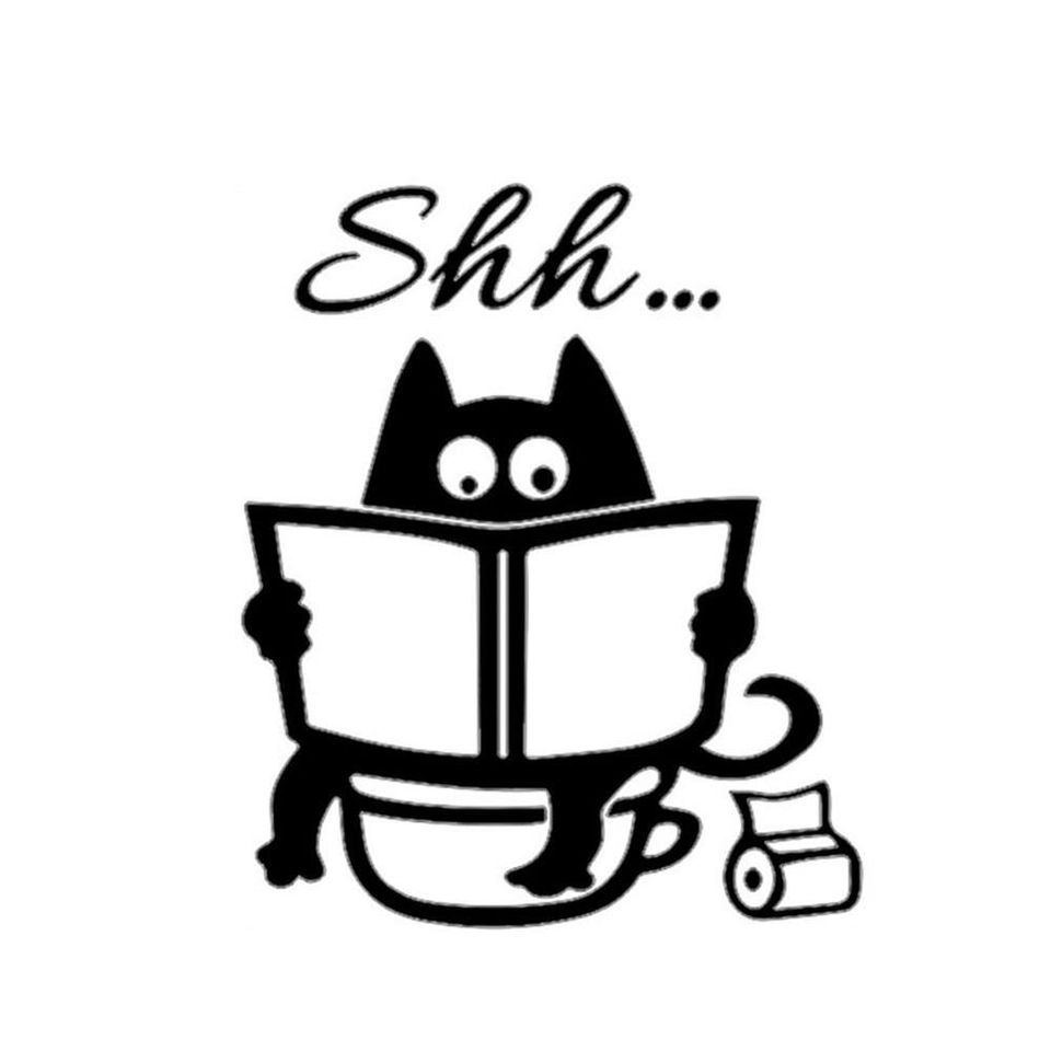

Наклейка на стену для унитаза Shh... черная и белая