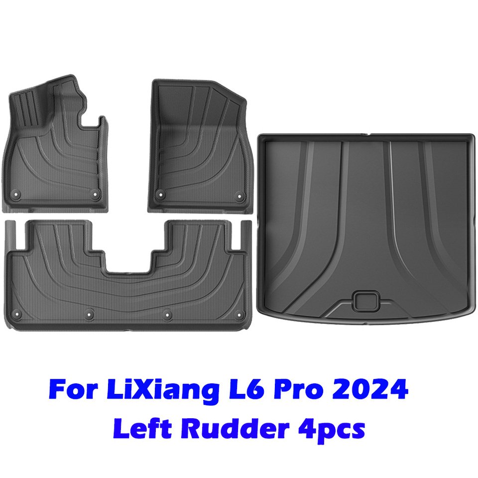 

Коврики TPE для Lixiang L6 Pro/Max 2024 2025, всепогодные водонепроницаемые нескользящие напольные вкладыши, коврики для багажника, защита подушки