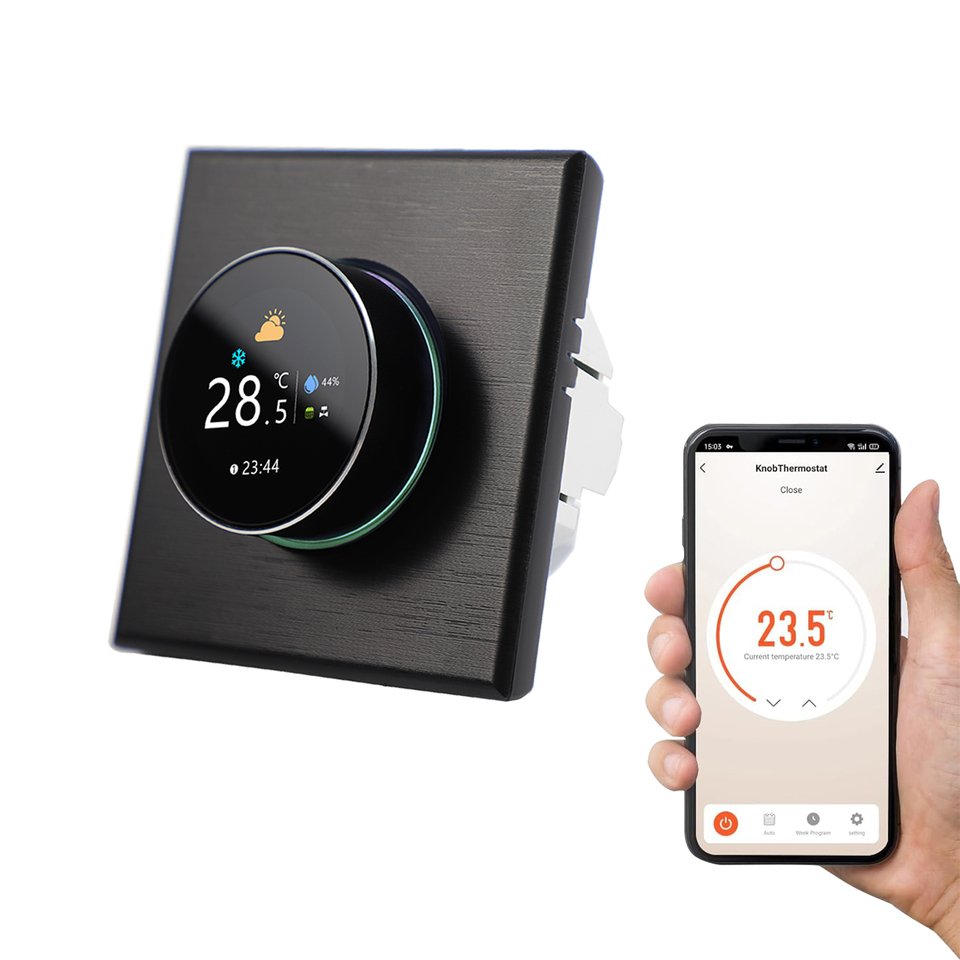 

Qiumi Smart Wi-Fi цветная ручка термостат регулятор температуры кондиционера работает с Alexa GoogleHome