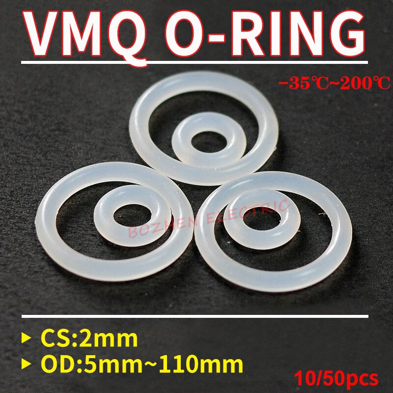 

Силиконовые кольца прокладки VMQ 10/50 шт