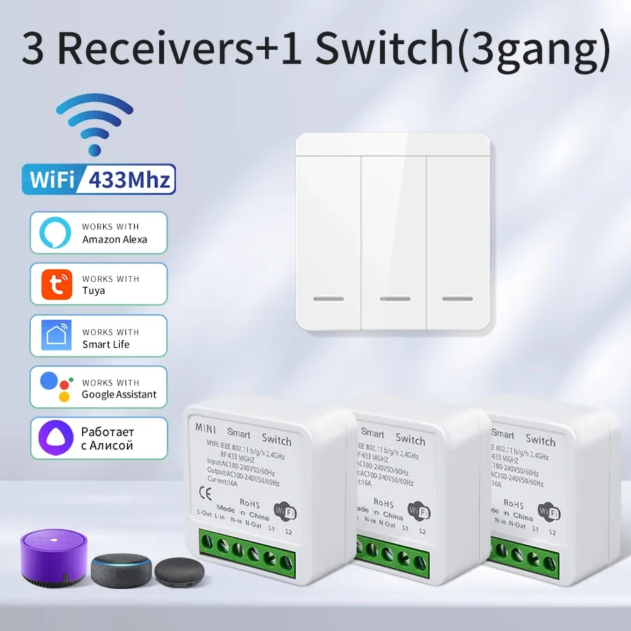 

Беспроводной умный выключатель GGBEE Wi-Fi 16A