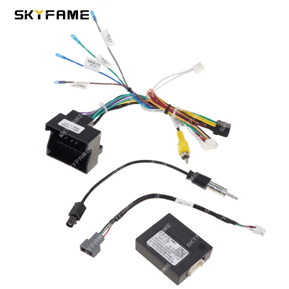 

SKYFAME автомобильный 16-контактный жгут проводов Android кабель питания адаптер Canbus Box декодер для Citroen C4 Quatre C4L C-Elysee C3-XR