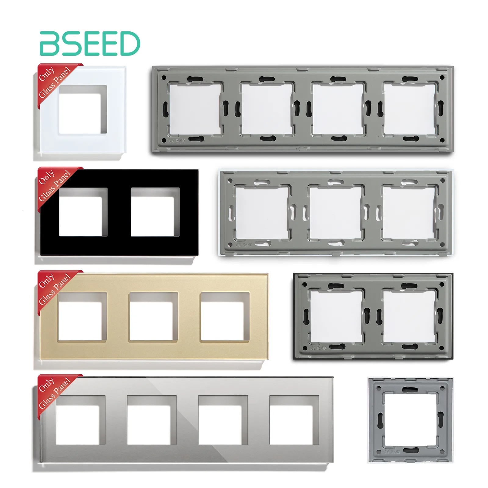 

BSEED Стандартная стеклянная рамка для розеток и выключателей