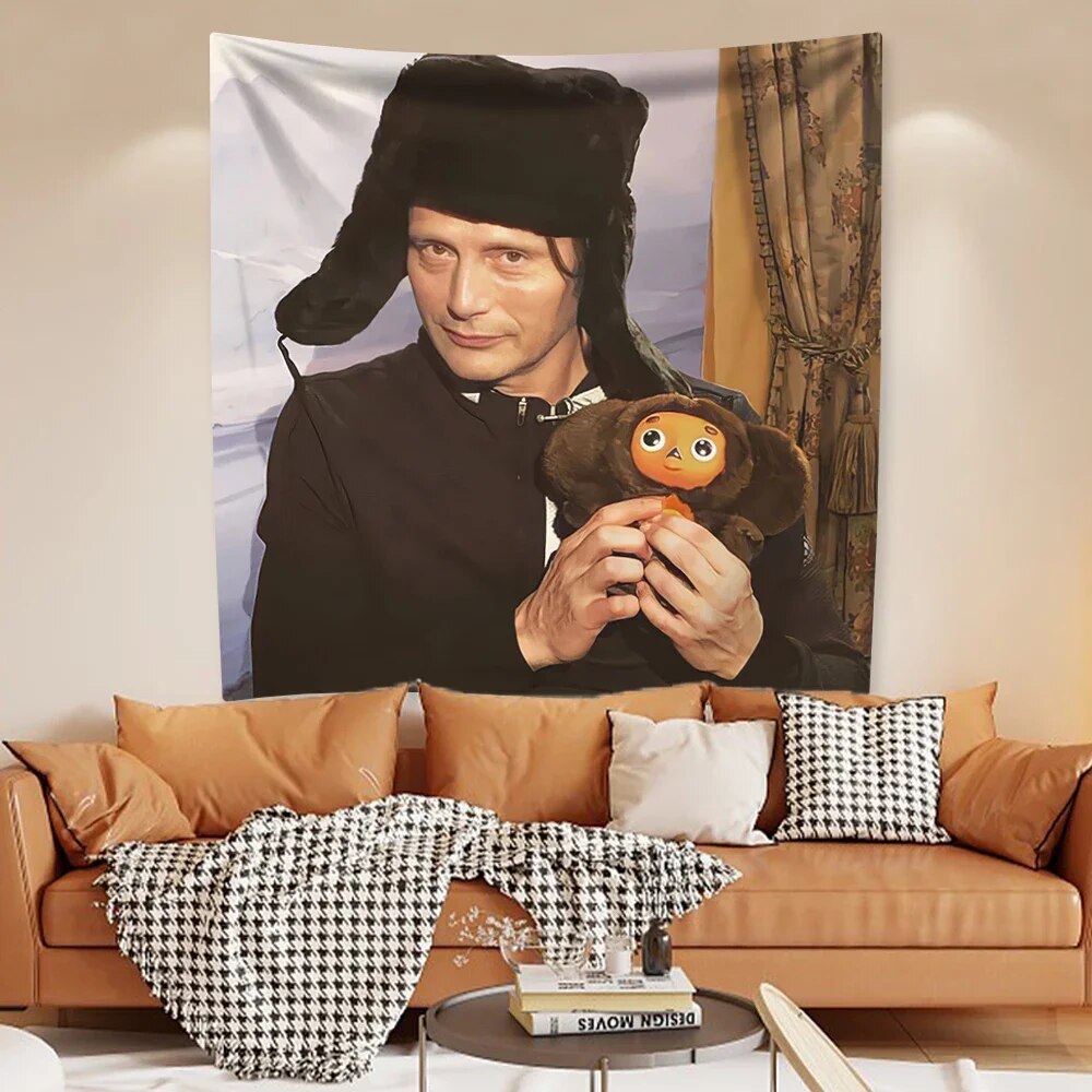 

XxDeco актер Мадс Забавный мем гобелен Mikkelsen домашнее украшение для спальни фоновая ткань подвесное покрывало для стен подарки друзьям