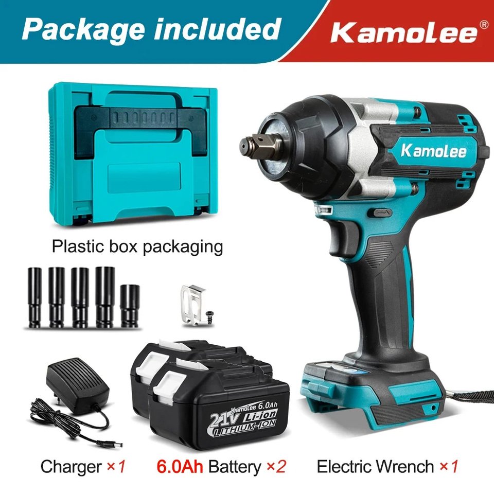 

Kamolee DTW700 электрический ударный гайковерт 1800 Нм
