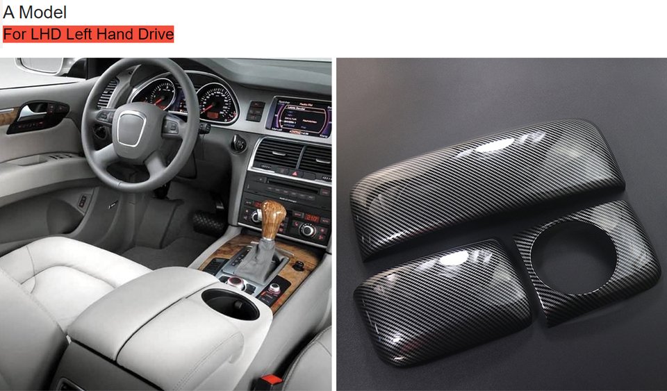 

Для Audi Q7 4l 2006-2015 Стайлинг автомобиля, чехол на подлокотник, отделка из углеродного волокна, защелка, крышка, центральная консоль, подлокотник, интерьер, автоаксессуары