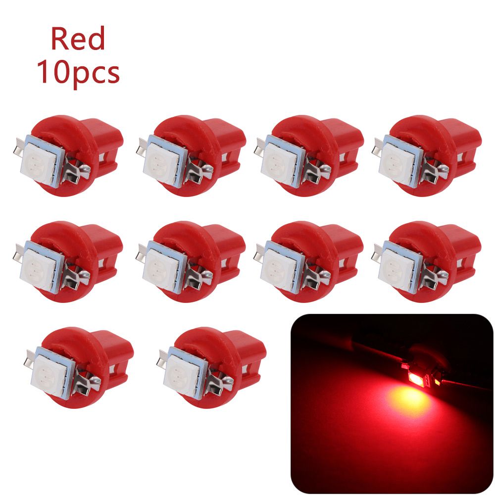 

10 шт., фонари для приборной панели T5 B8.5D 5050 1SMD, 5 цветов