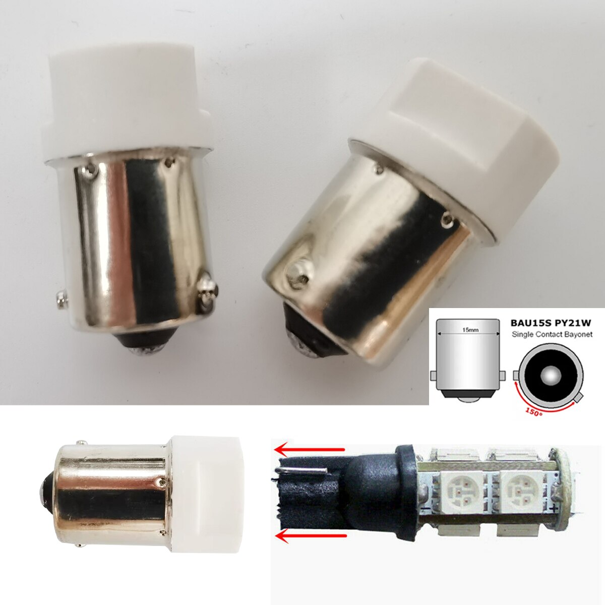 

Адаптер для светодиодсветильник лампы T10 W5W 168 194 до 1156 BAU15S PY21W, адаптер трансформатора, розетка с одним контактом, 1 шт.