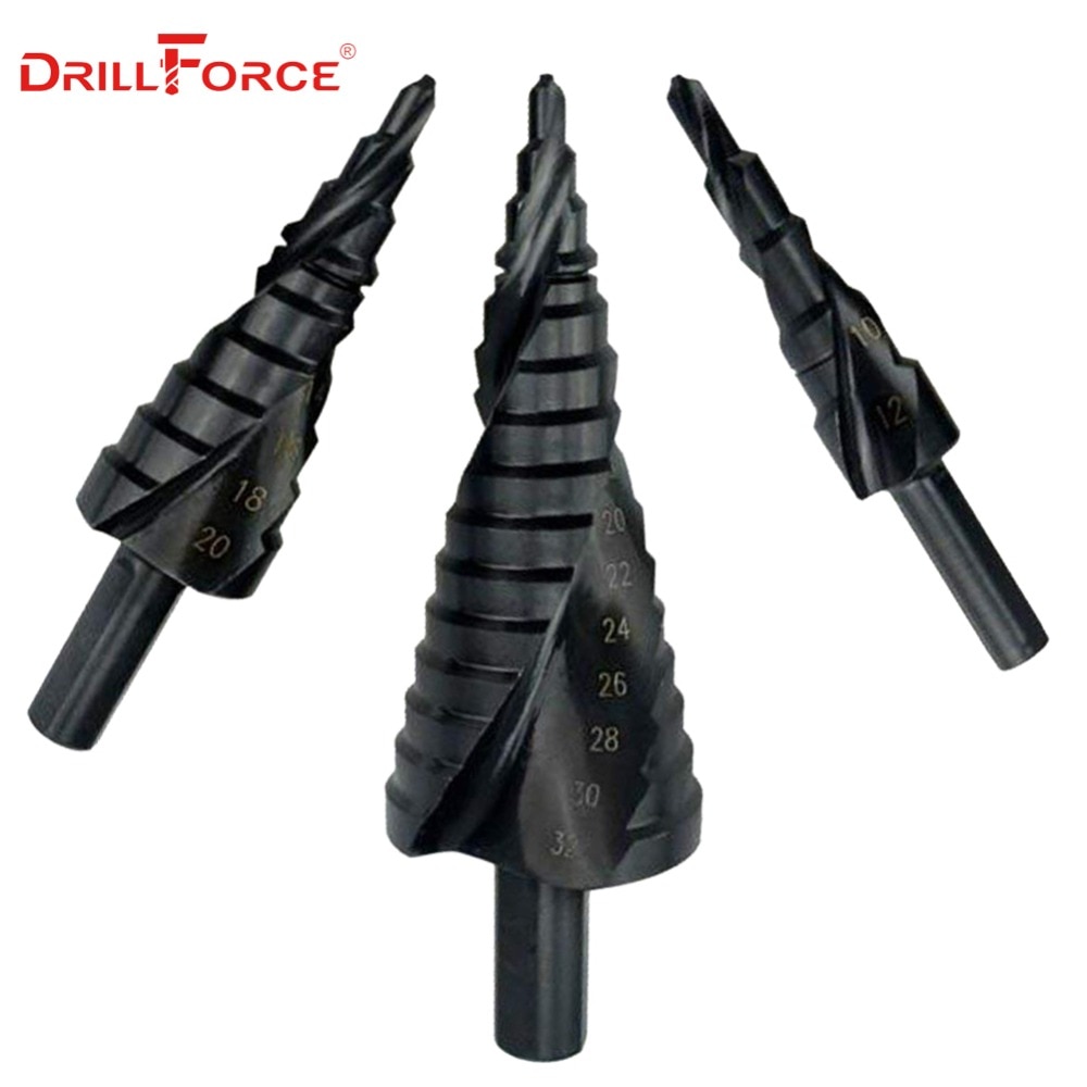 

Набор ступенчатых сверл DRILLFORCE 4-12/20/32 мм