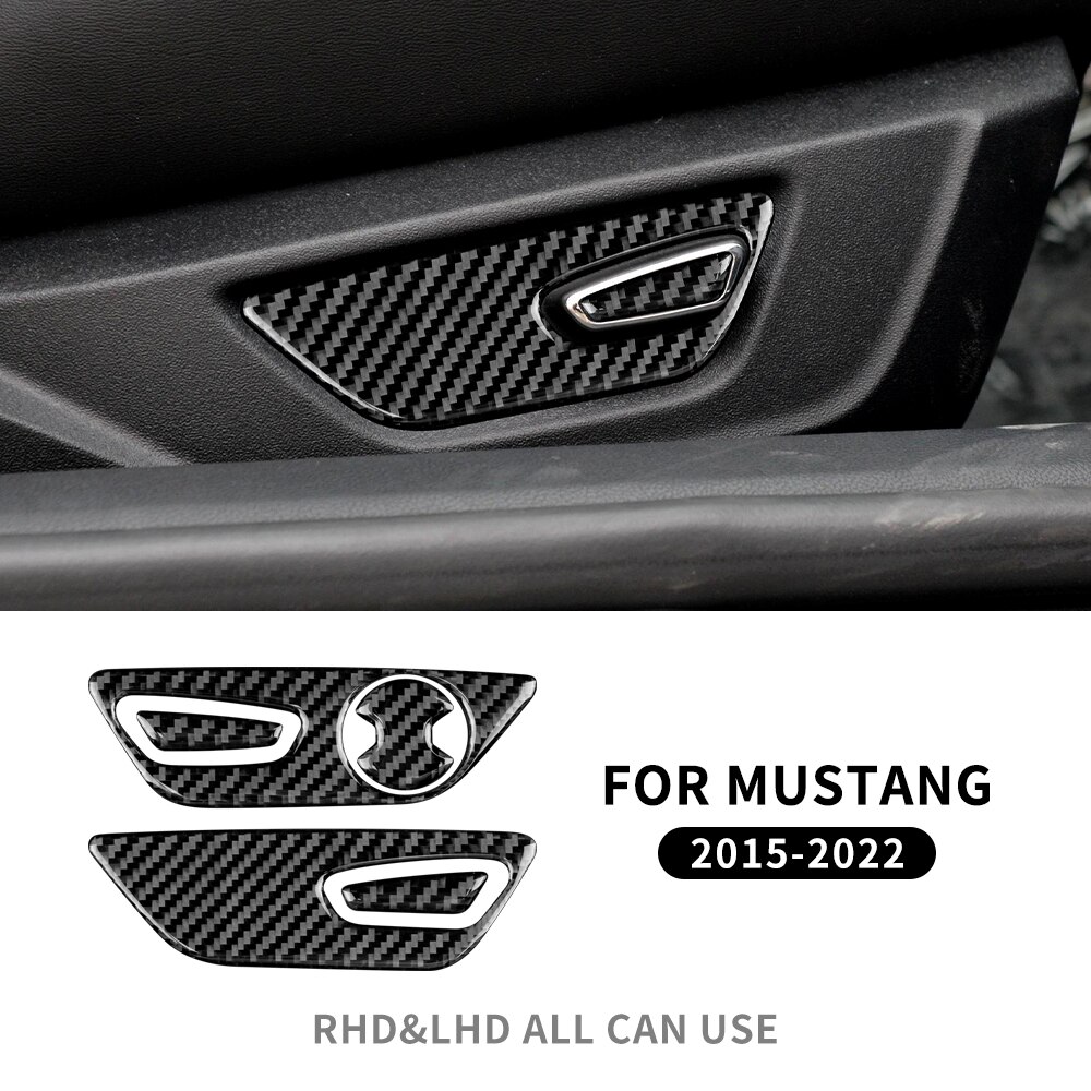 

Натуральное мягкое углеродное волокно для Ford Mustang, аксессуары 2015, 2016, 2017, 2018, 2019, 2020, 2021, 2022, стикер на пуговицы сиденья