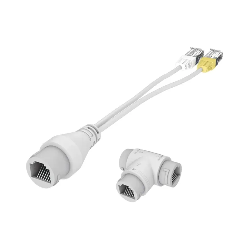 

Разветвитель POE 2-в-1 Сетевой кабельный разъем Трехходовой разъем RJ45 для установки камеры безопасности Аксессуары K1KF