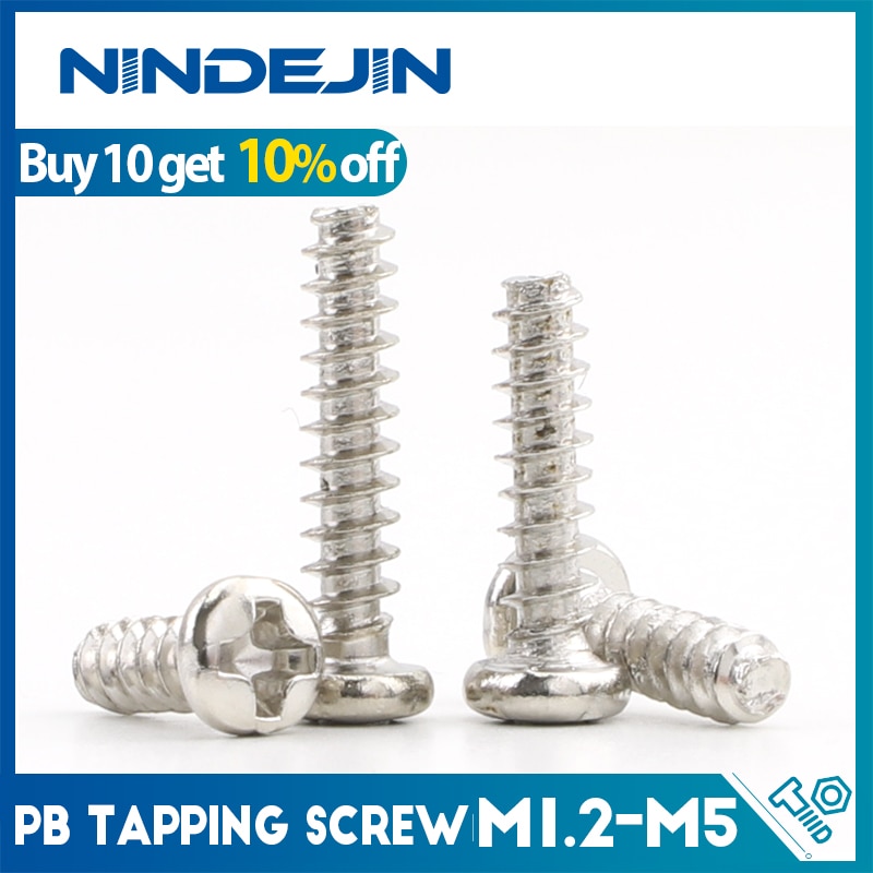 

NINDEJIN Саморезы из углеродистой стали M1.2-M5 Phillips