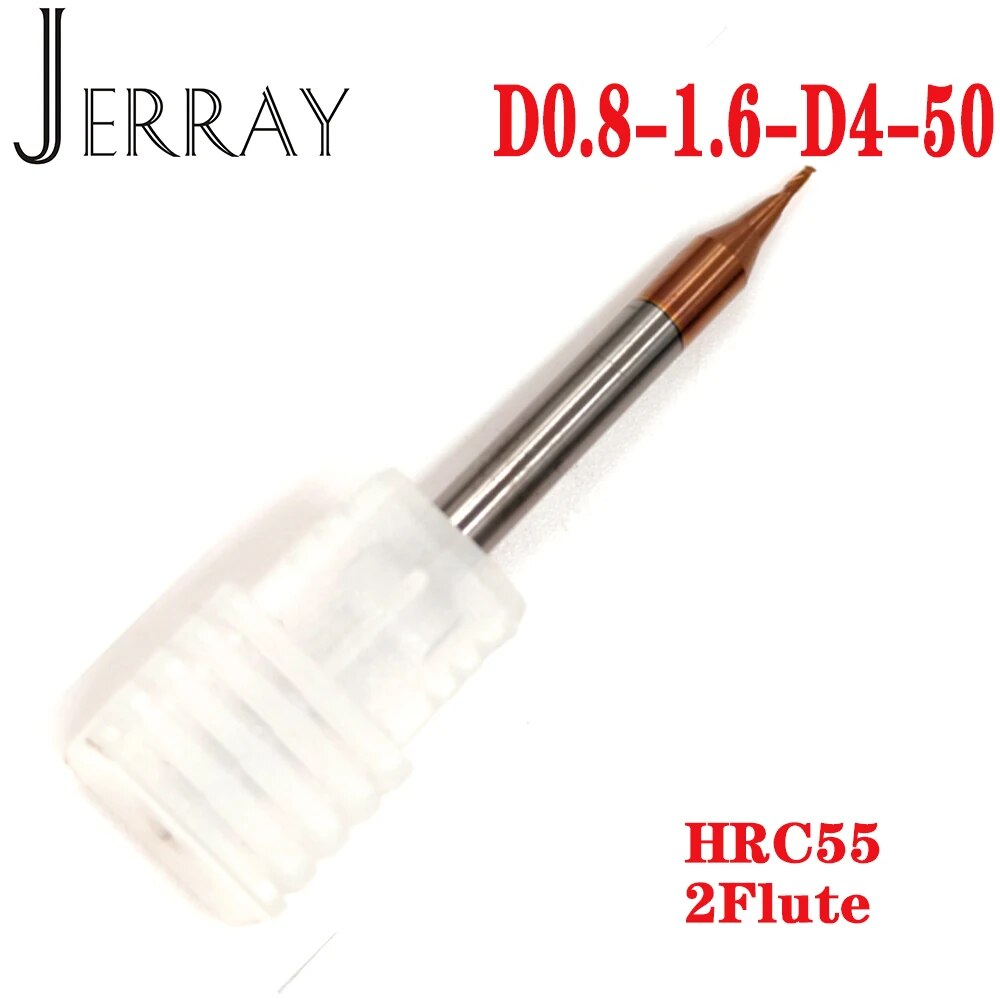 

JERRAY D0.2 0,3 0,4 0,5 0,6 0,7 0,8 0,9 мм 2 канавки HRC55 Плоская концевая фреза из микрокарбида Квадратная концевая фреза Режущие инструменты с ЧПУ для дерева