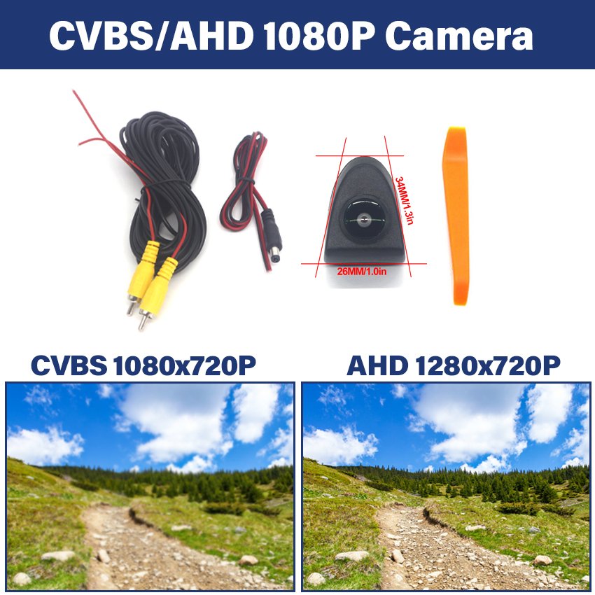 

AHD 1080P камера с логотипом переднего вида для Toyota Camry Prius Yaris Hilux Vizi Reiz FJ, веранда, Круизер, Corolla, RAV4, HD парковочная камера