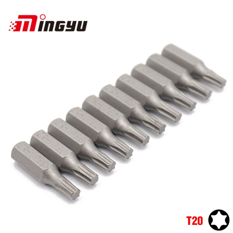

10 шт, 25 мм, 1/4 "Torx T20 Отвертки Набор инструментов для ремонта ScrewdriversKit шестигранным хвостовиком сверло для Мощность бытовой ручной инструмент