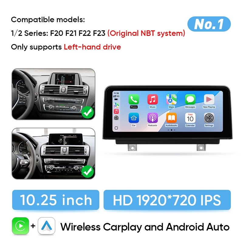 

Автомобильное радио Ainavi для BMW 1, 2, 3, 4 серии X1 X2 X3 X4 X5 X6 E70 E90 F15 F20 F35 F30 NBT Беспроводной Carplay Android Auto Мультимедиа