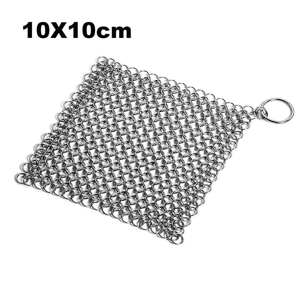 

Серебряный чугунный очиститель из нержавеющей стали Chainmail Scrubber