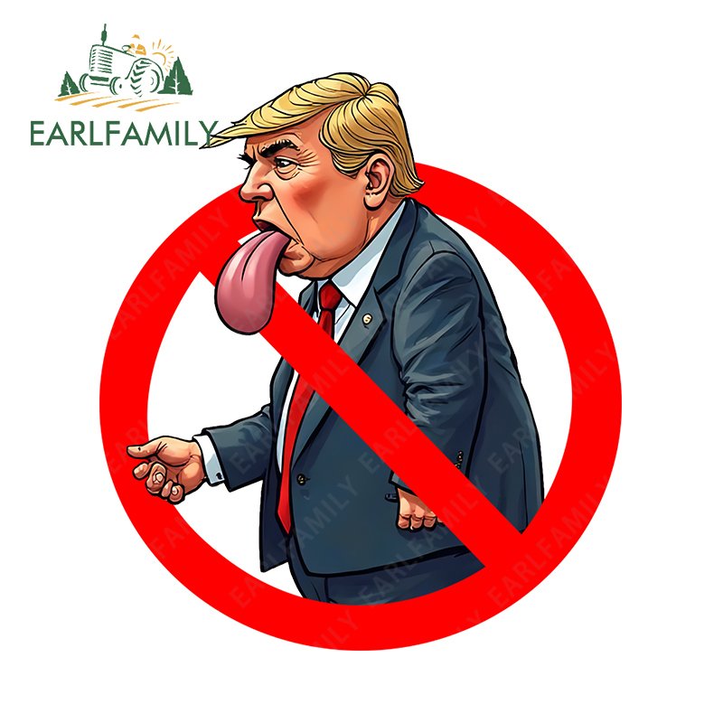

EARLFAMILY не прилипается ваш язык Трамп автомобильная наклейка Forbid виниловая наклейка на рабочий стол забавная устойчивая к атмосферным воздействиям декор для кемпера