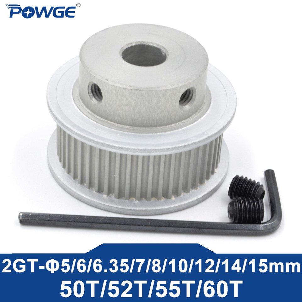 

POWGE GT GT2 50 52 55 60 зубьев 2MGT 2GT Диаметр шкива ГРМ 5-15 мм для ширины ремня 6/10/15 мм GT3 Small Backlash 50T 52T 55T 60T