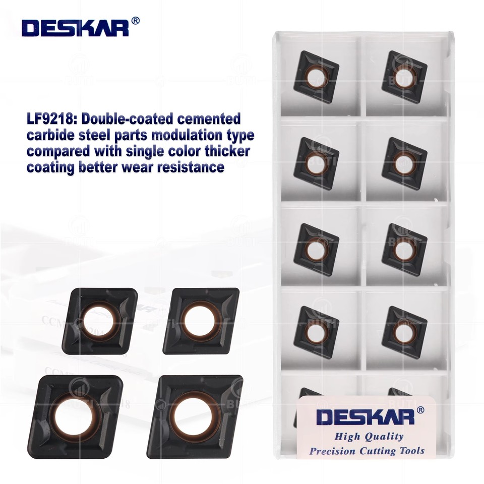 

DESKAR 100% оригинал CCMT 060204 060208 09T304 09T308 LF9218 Токарный станок с ЧПУ Твердосплавные вставки Токарное лезвие Металлические режущие инструменты Материал