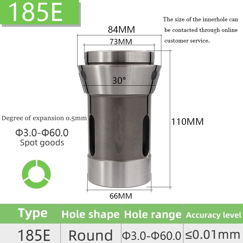 

DIN6343 F66 185E Круглое отверстие 3-43 мм Токарный станок с ЧПУ MIYANO Передняя цанга Пружинная сталь Высокоточный патрон Круглый квадратный шестигранник