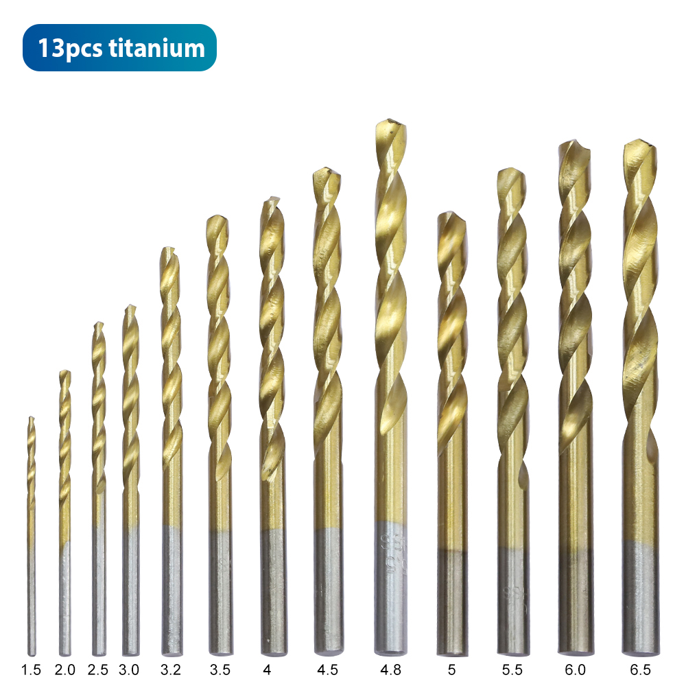 

NINDEJIN набор спиральных сверл 13/40/50/60 шт. из быстрорежущей стали 1-6,5 мм