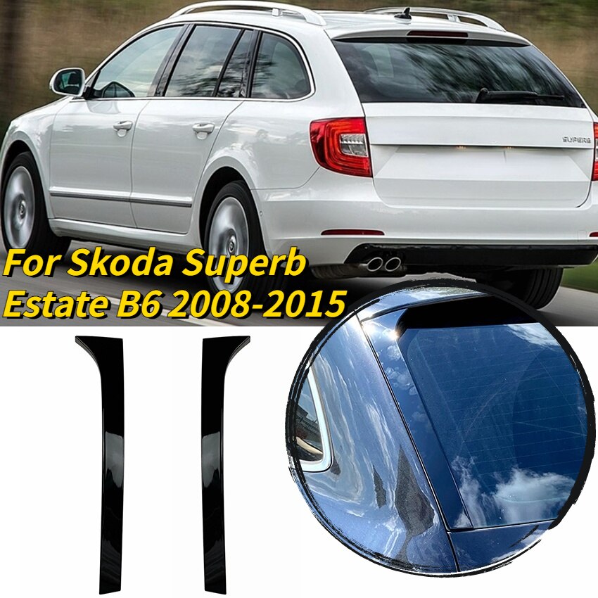 

Задний боковой спойлер на окно для VW Skoda Superb Estate B6 2008-2015 АБС-пластик глянцевый черный Задний канат сплиттер модифицированные аксессуары