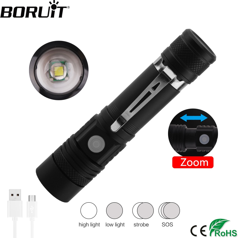 

BORUiT C6 USB фонарик 800LM