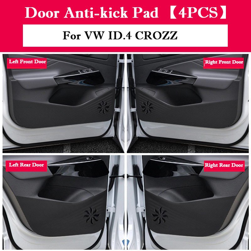 

Для Volkswagen ID.4 Crozz X 2021-2024 2025 коврик для двери автомобиля противоударный коврик из углеродного волокна кожаный коврик противоударная защитная пленка наклейка