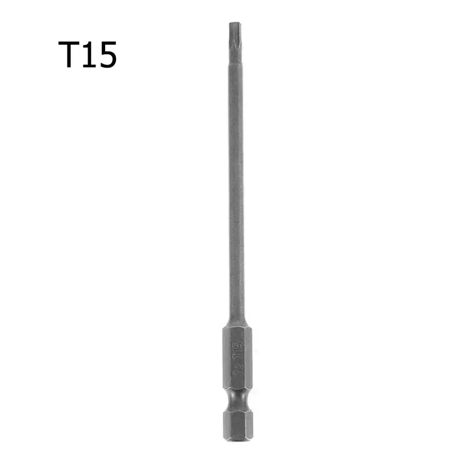 

1 шт. магнитная отвертка Torx длиной 100 мм T8, T10, T15, T20, T25, T27, T30, T40 6,35 мм / 1/4 дюйма, шестигранный хвостовик, легированная сталь