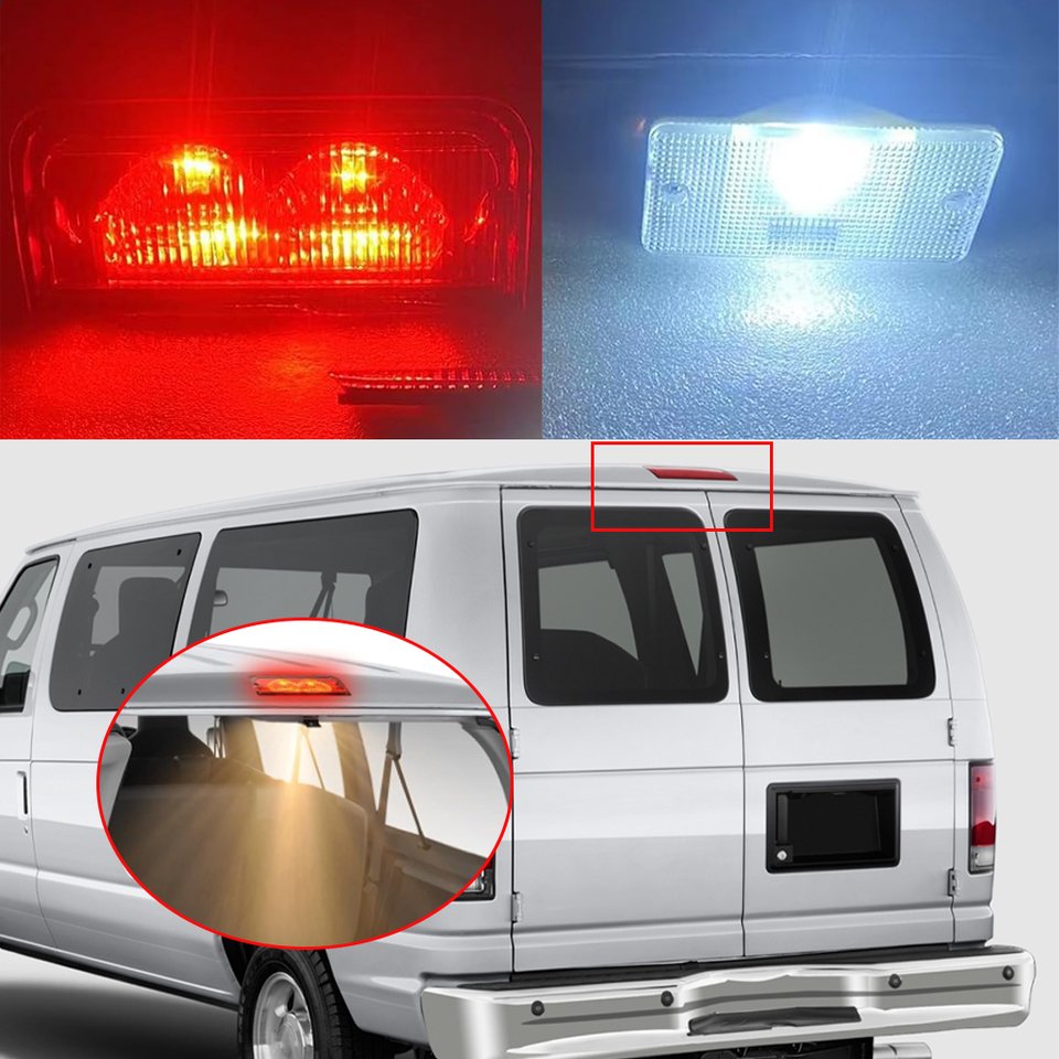 

Красный третий стоп-сигнал с внутренней лампой для Ford E-150 Club Wagon 2003 2004 2005, автозапчасти F2UZ13A613B 6C2Z13A613B