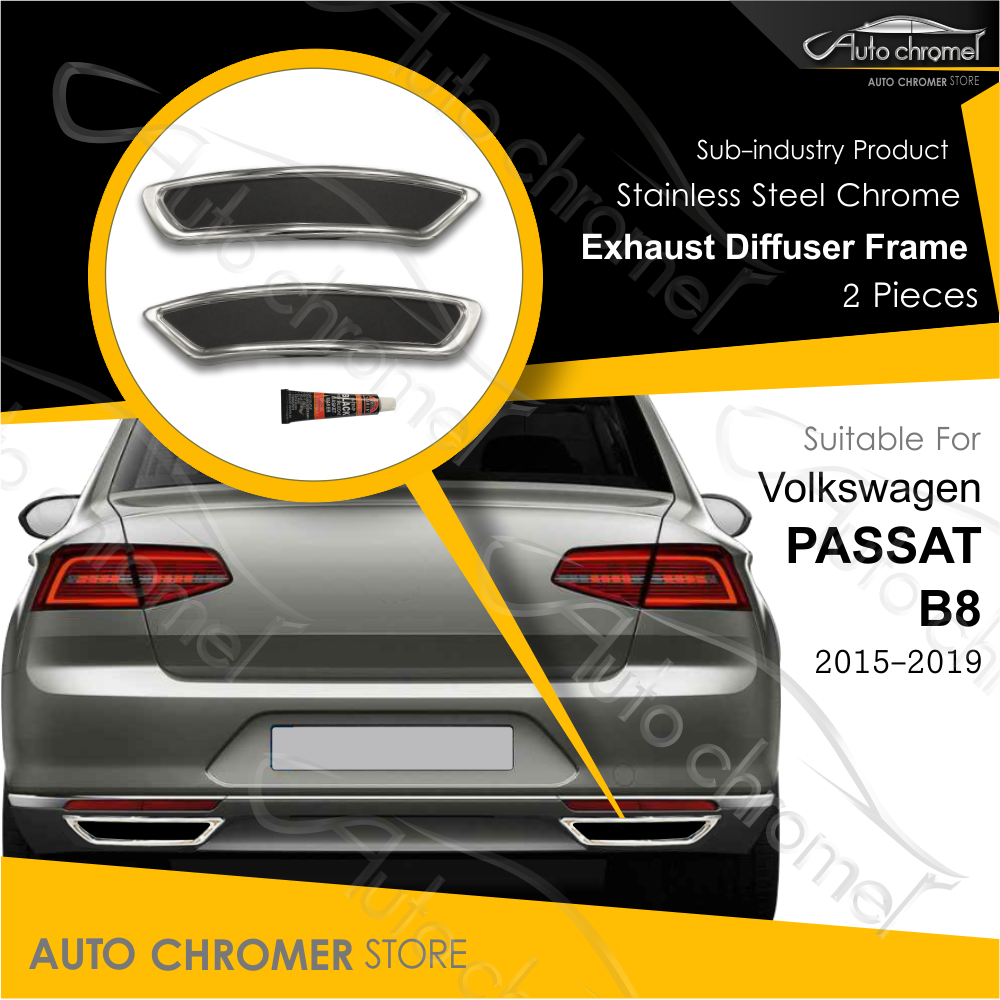 

Для VW Passat B8 хромированная рамка рассеивателя выхлопных газов 2015-2019 автомобильные аксессуары из нержавеющей стали задняя направляющая тюнинг Highline TSU FSU TDI