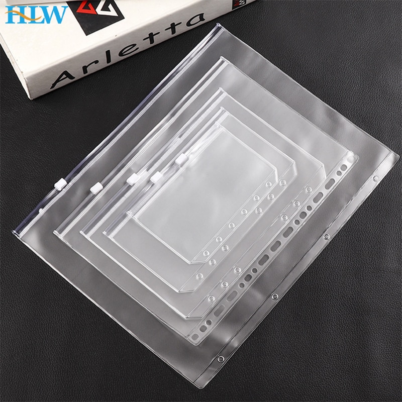 

4 шт. прозрачные ПВХ папки HUALIWEN A7 A6 A5 B5 A4