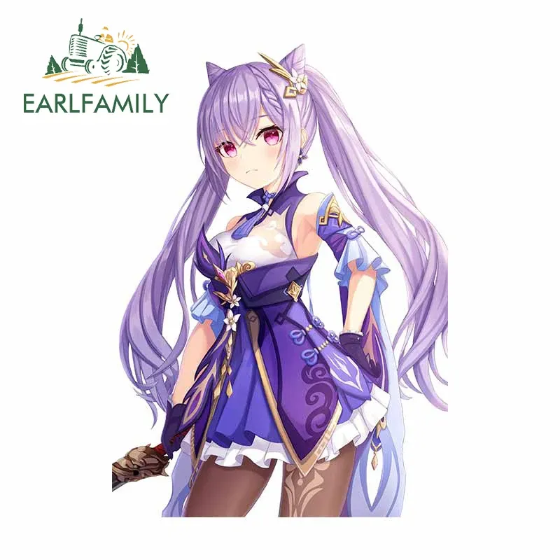 

EARLFAMILY 13 см для Genshin Impact Keqing наклейки на автомобиль багажник окна Campervan наклейка граффити водонепроницаемый мотоцикл ноутбук Декор