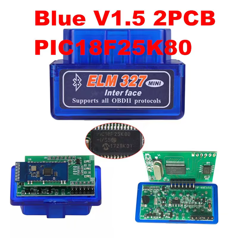 

Двойной двойной чип PIC18F25K80, 2 шт., прошивка 1,5 ELM327 V1,5, сканер OBD2, инструмент для чтения кодов, мини-интер-лицевой инструмент