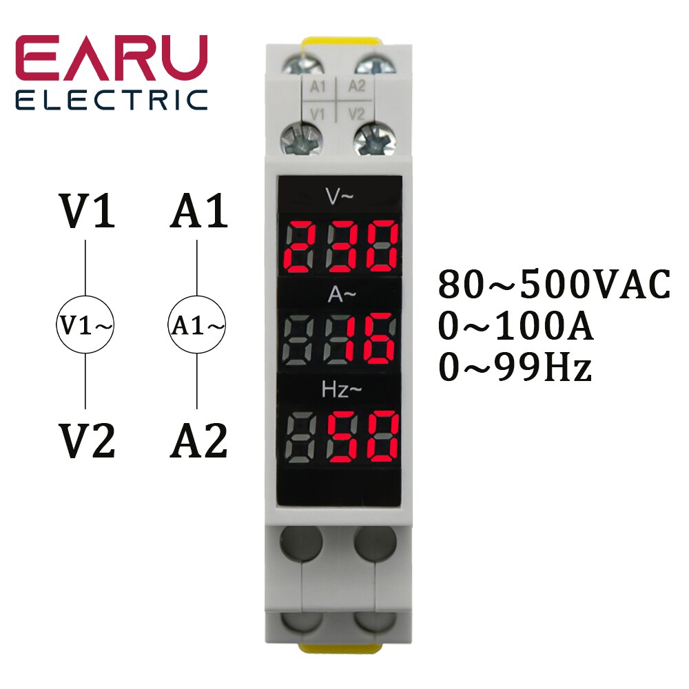

Цифровой вольтметр амперметр EARUELECTRIC DIN-рейка 18мм