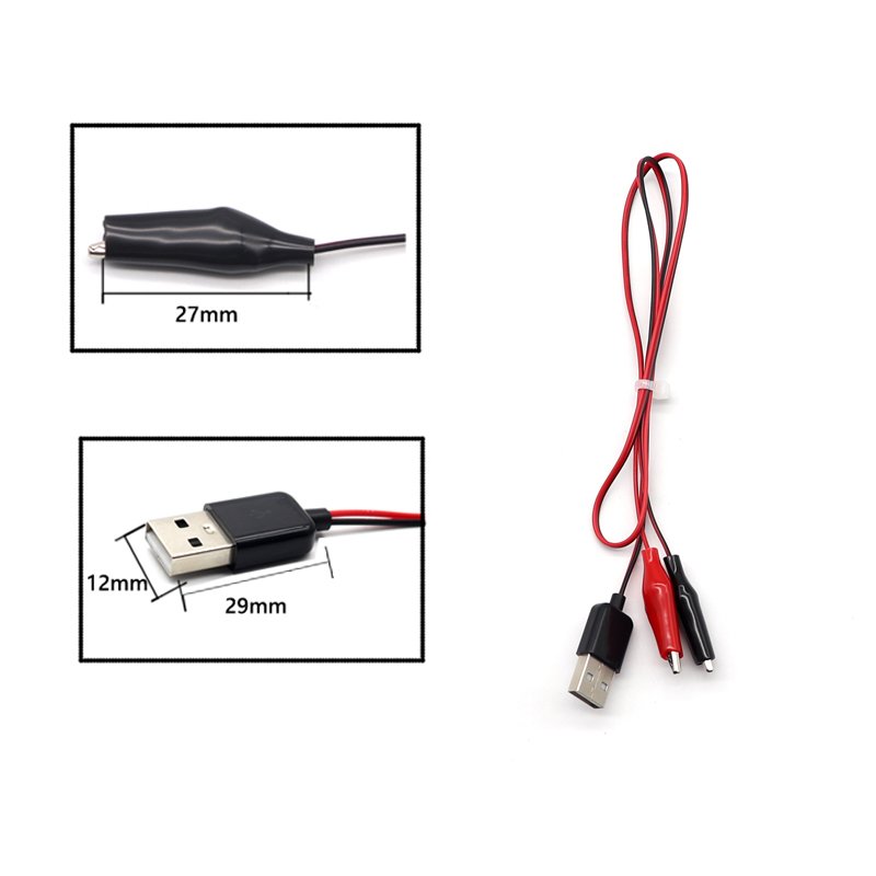 

[1 шт.] зажим типа «крокодил» для USB «папа» мама, адаптер питания, провод 58 см, кабель красный и черный