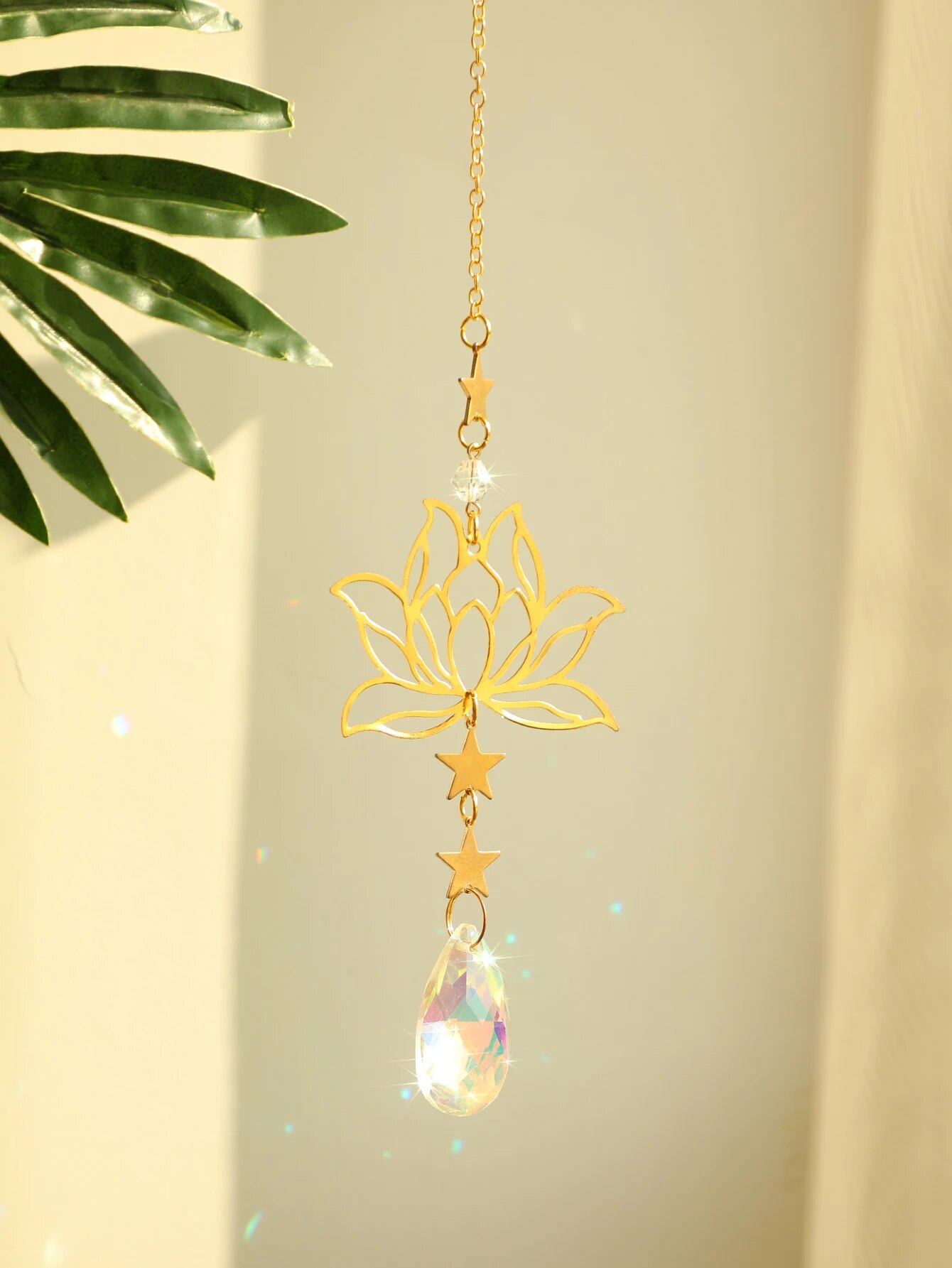 

Хрустальный Ловец Солнца Sun catcher Design lotus & star
