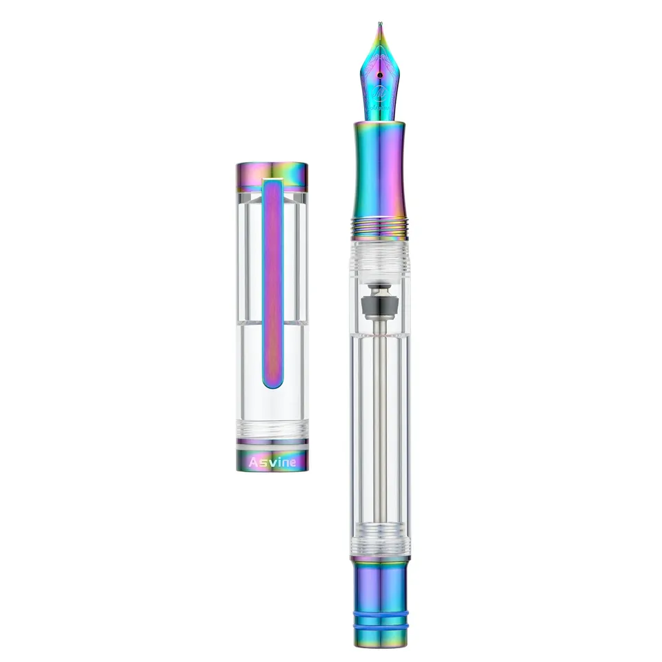 

Перьевая ручка Asvine V200 Rainbow Titanium вакуумная EF/F/M