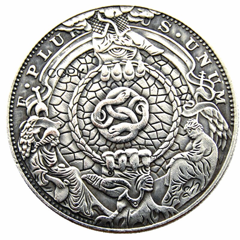 

Серебряные копии монет HB(205) Hobo Morgan Dollar Skull Zombie Zkeleton