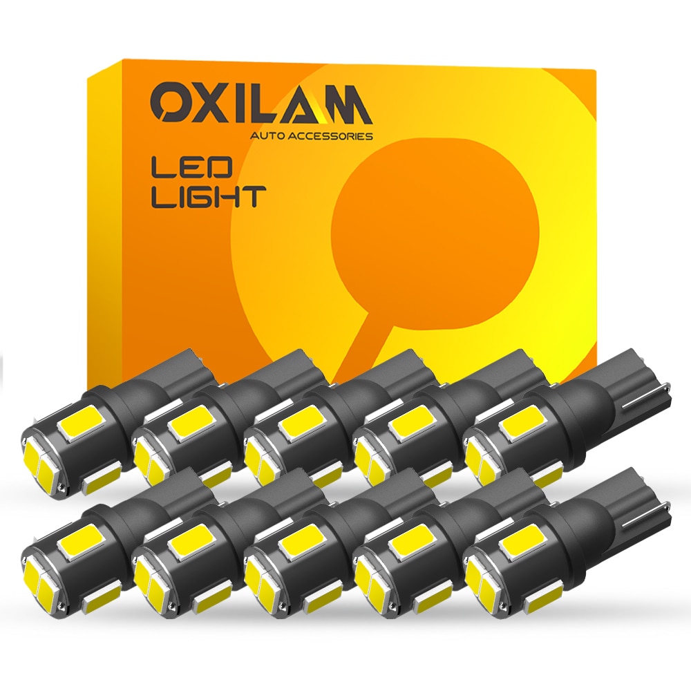 

OXILAM 10 шт. W5W T10 светодиодный светильник лампочки 5630SMD 12 в супер яркий 194 168 светодиодный купольный парковочный светильник Автоматическая сигнальная лампа