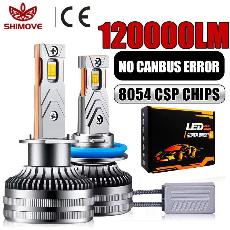 

H7 H4 Светодиод 120000 LM Автомобильные фары Canbus H11 H8 H1 HB3 9005 HB4 9006 18 шт. 8054 CSP Чип Автоматическая лампа Hi/Lo Light Ray 6500K
