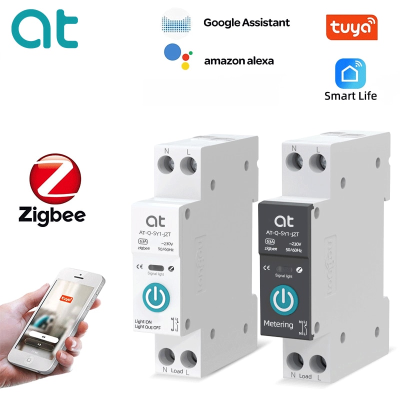 

TUYA ZigBee автомат защити цепи 1P 63A с измерителем мощности